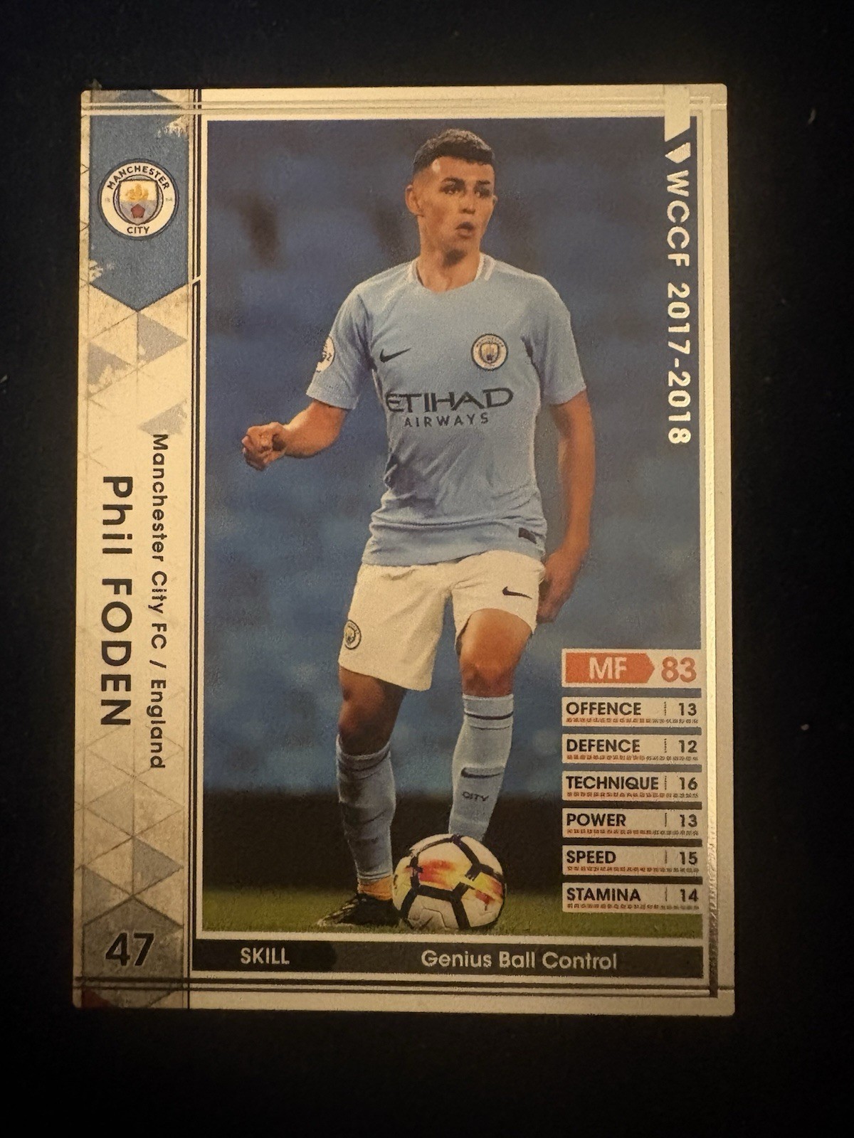 Phil Foden True Rookie Card RC 2017-2018 Panini WCCF Manchester EXTRA RARE