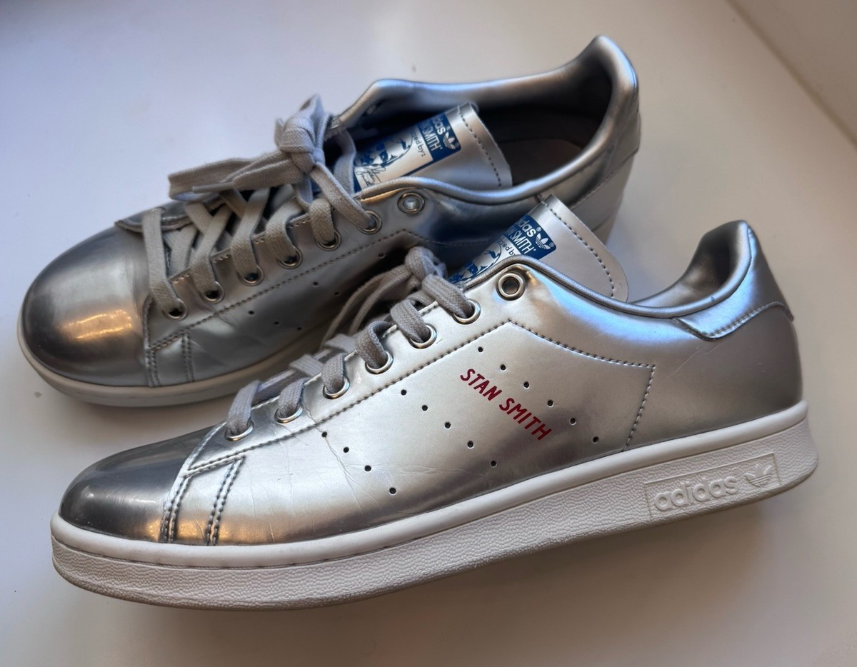 【美品】 STAN SMITH シルバー 23.5㎝ Adidas Stan Smith Sneaker Shoe Silver Metallic 9.5 mens limited