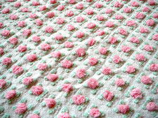 VINTAGE CHENILLE BEDSPREAD FABRIC MORGAN JONES PINK ROSEBUD EXCELLENT! 24" X 18" VINTAGE CHENILLE BEDSPREAD FABRIC MORGAN JONES PINK ROSEBUD EXCELLENT! 24" X 18"