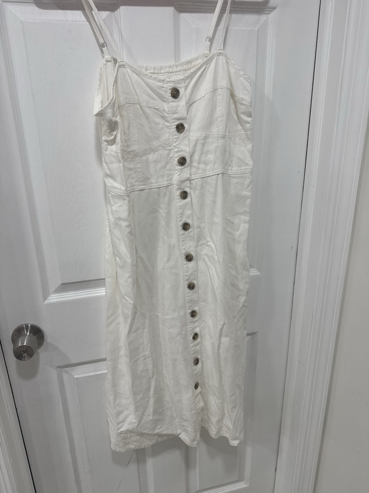 Universal Thread White Button Front Midi Dress Wo… - image 1