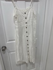 Universal Thread White Button Front Midi Dress Women s XL
