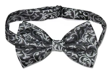 Antonio Ricci Men's BOWTie BLACK Paisley Design Mens Bow Tie for Tuxedo or Suit
