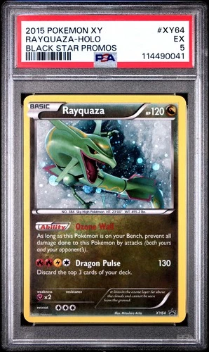 2015 POKEMON XY BLACK STAR PROMO RAYQUAZA #XY64 HOLO PSA 5 EX #114490041