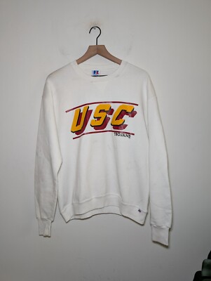 VINTAGE 90s USC Trojans Russel Athletics Crewneck Sweatshirt Size L Made In USA