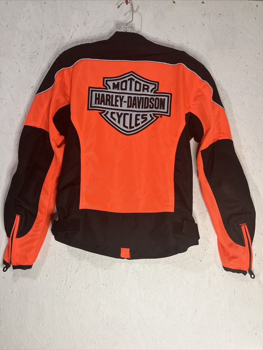 Harley Davidson Jacket Small Black Orange Mesh Reflective Harley Davidson Jacket Small Black Orange Mesh Reflective