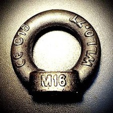 M16 Lifting Eyenut Stamped & Tested Self Colour DIN 582