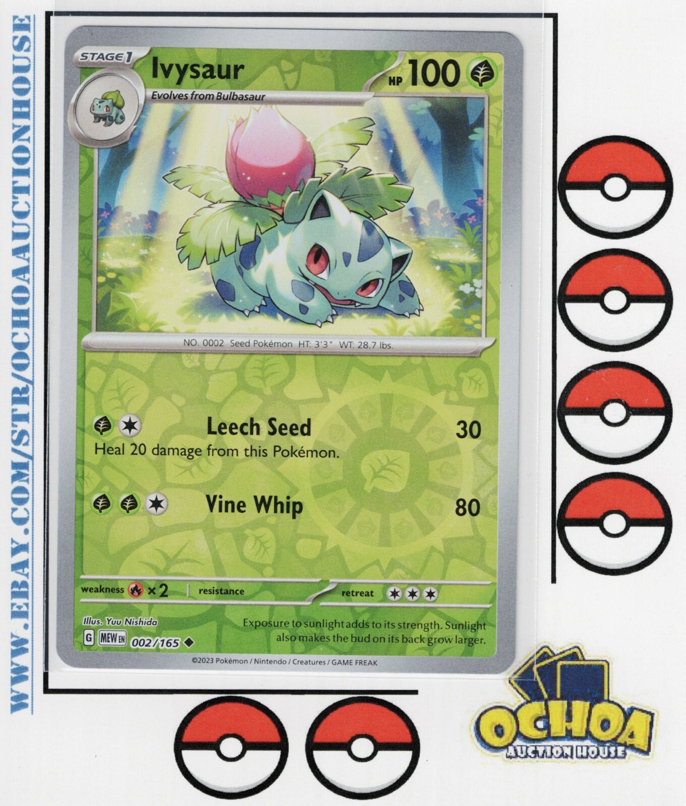 Pokemon Scarlet & Violet - Mew 151 #2 Ivysaur Reverse Holo (NM/MINT)