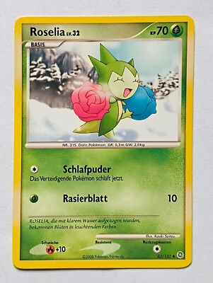 Pokemon Karte - Roselia - 62/132 - Rätselhafte Wunder - Deutsch - EX