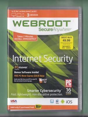 1999 Webroot Secure Anywhere Internet Security w/Bonus Software