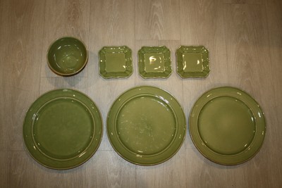 Lot Of 7 Pottery Barn Dishes Dinner Dessert Plate Cereal Bowl