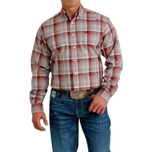 Cinch Men's Long Sleeve Plaid Button Down Western Shirt - Multi