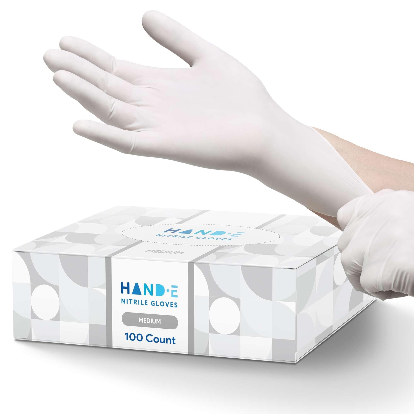 White Nitrile Disposable Gloves Medium, 100 Count - Food Prep, Salon, Hair Dy...