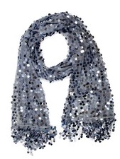 Fashion Round Sequin Scarf - Gray