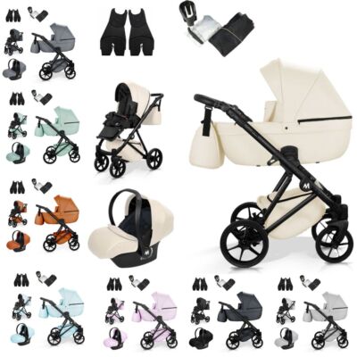 MOMMO HARMONY Kinderwagen 2in1/3in1/4in1 Öko-Leder   Cosmo I-Size-Sitz