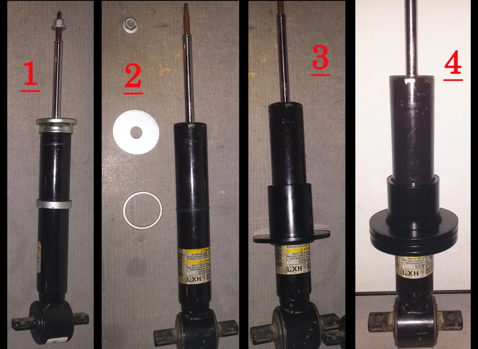 Espaciador/reubicador de puntal descendente de 1-2" para camionetas y SUV Chevy/GMC de 07-14 Foto 2 de 2