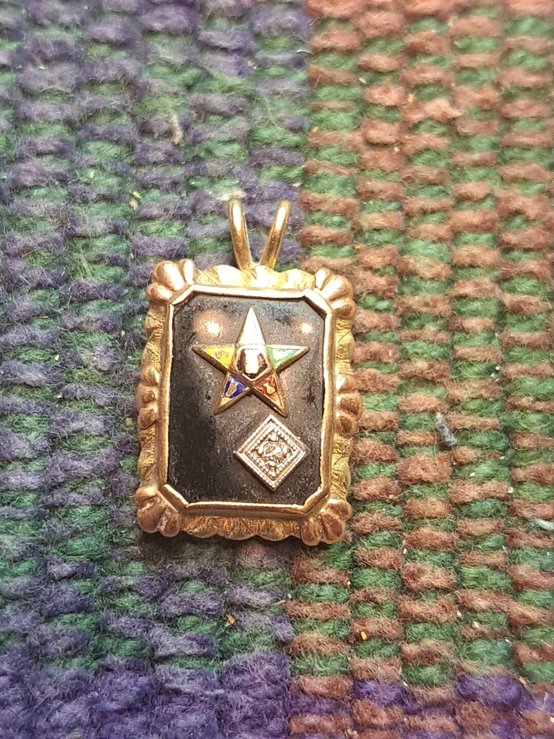 Solid 14 Karat Yellow Solid Eastern Star Diamond … - image 1