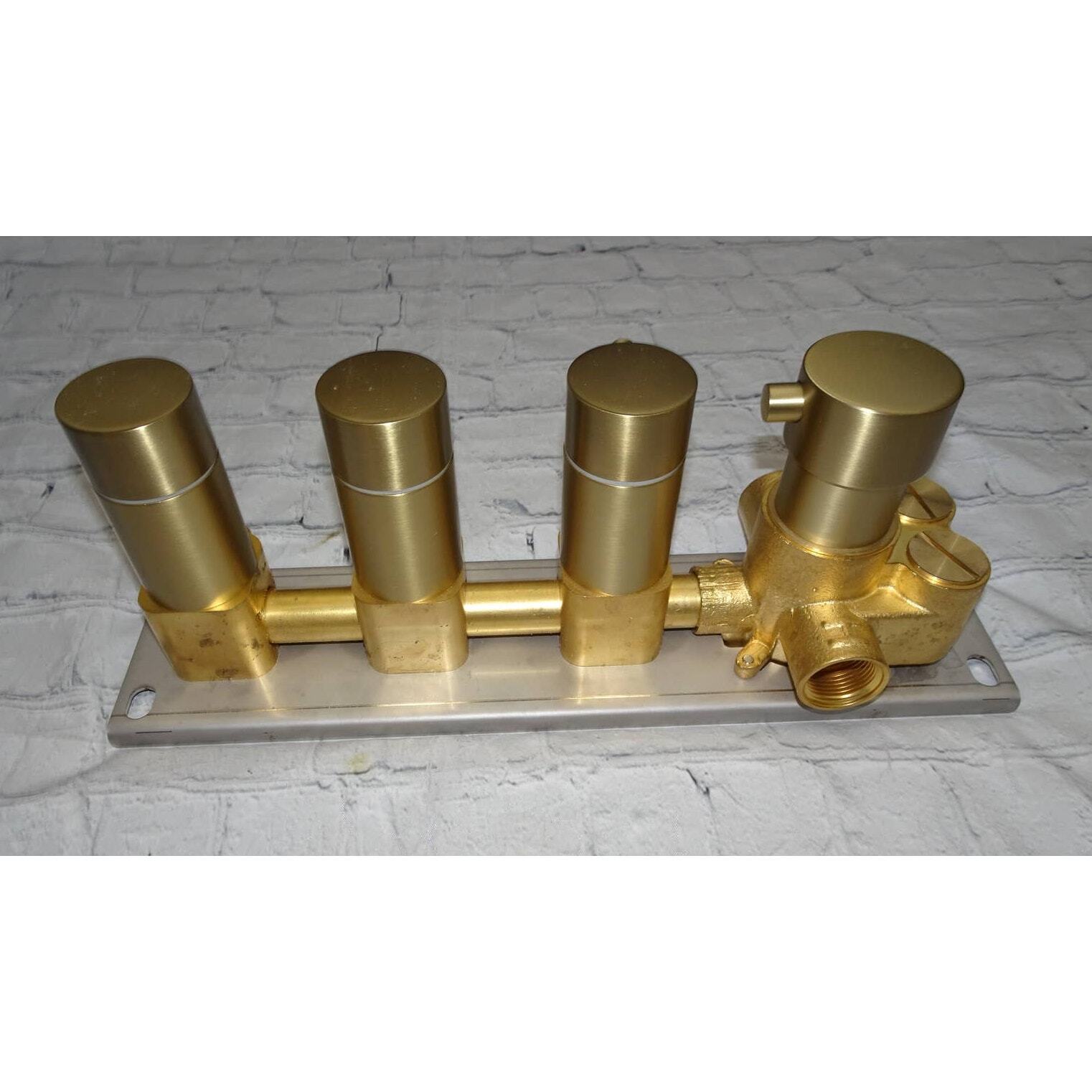 3 Function Shower Mixing Valve Trim Brushed Gold Three Way Thermostatic ...