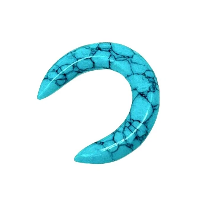 Turquoise Organic Stone Septum Pinchers, size 12g to 5/8''and custom Available - Image 2 of 4