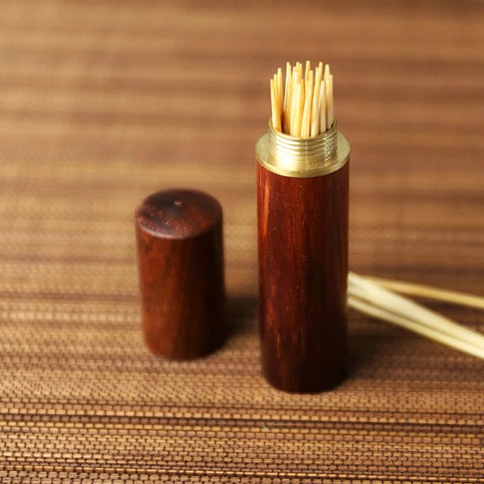 Contenedor de palillos de dientes portátil estuche portador de palillos de dientes Foto 2 de 4