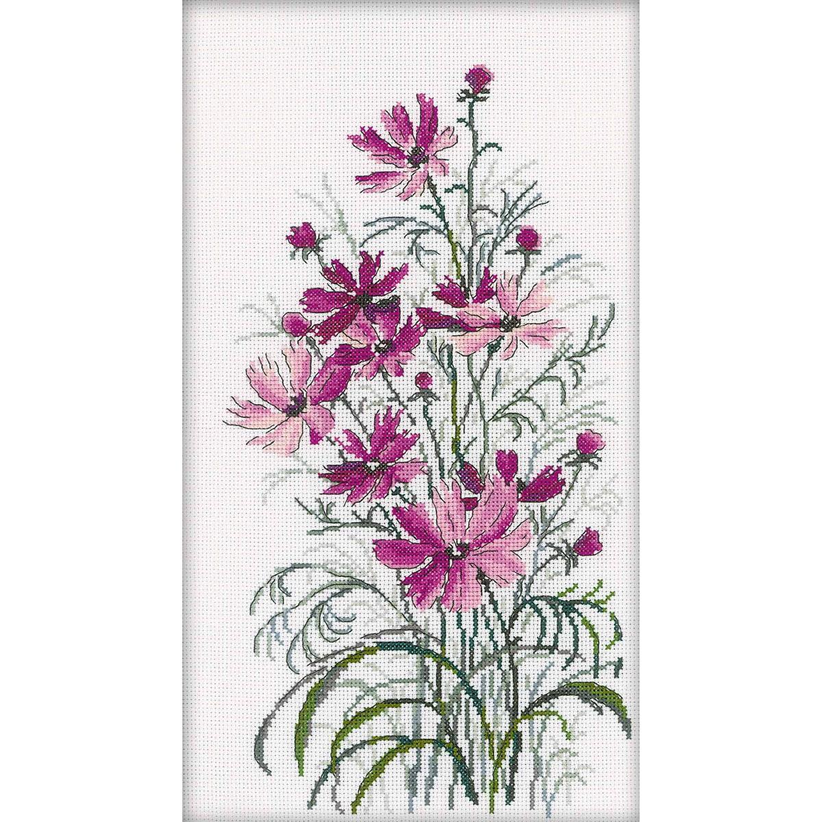 RTO counted Cross Stitch Kit ""Cosmos"" M260, 20x36 cm, DIY