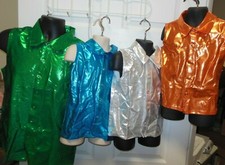 Foil Spandex Sleeveless Snap Front Shirt 9 Colors Child/Adlt Sizes DanceCostume