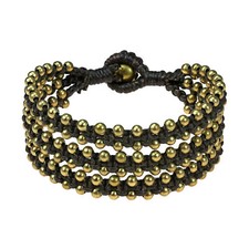 Sparkly Bohemian Multi Layer Brass Beads Wrap Bracelet