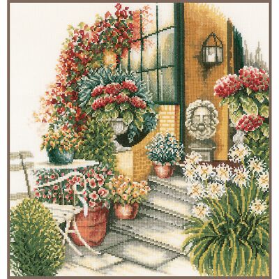   Kreuzstich Set Blumenterrasse 0008016 Lanarte  