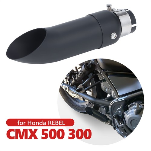 Shorty Exhaust Short Muffler Tip Black For Honda Rebel CMX300 CMX500 2017-2024 - Picture 3 of 12