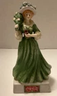 VINTAGE 2000 COCA COLA PORCELAIN VICTORIAN LADY FIGURE  GREEN DRESS 8” No Chips