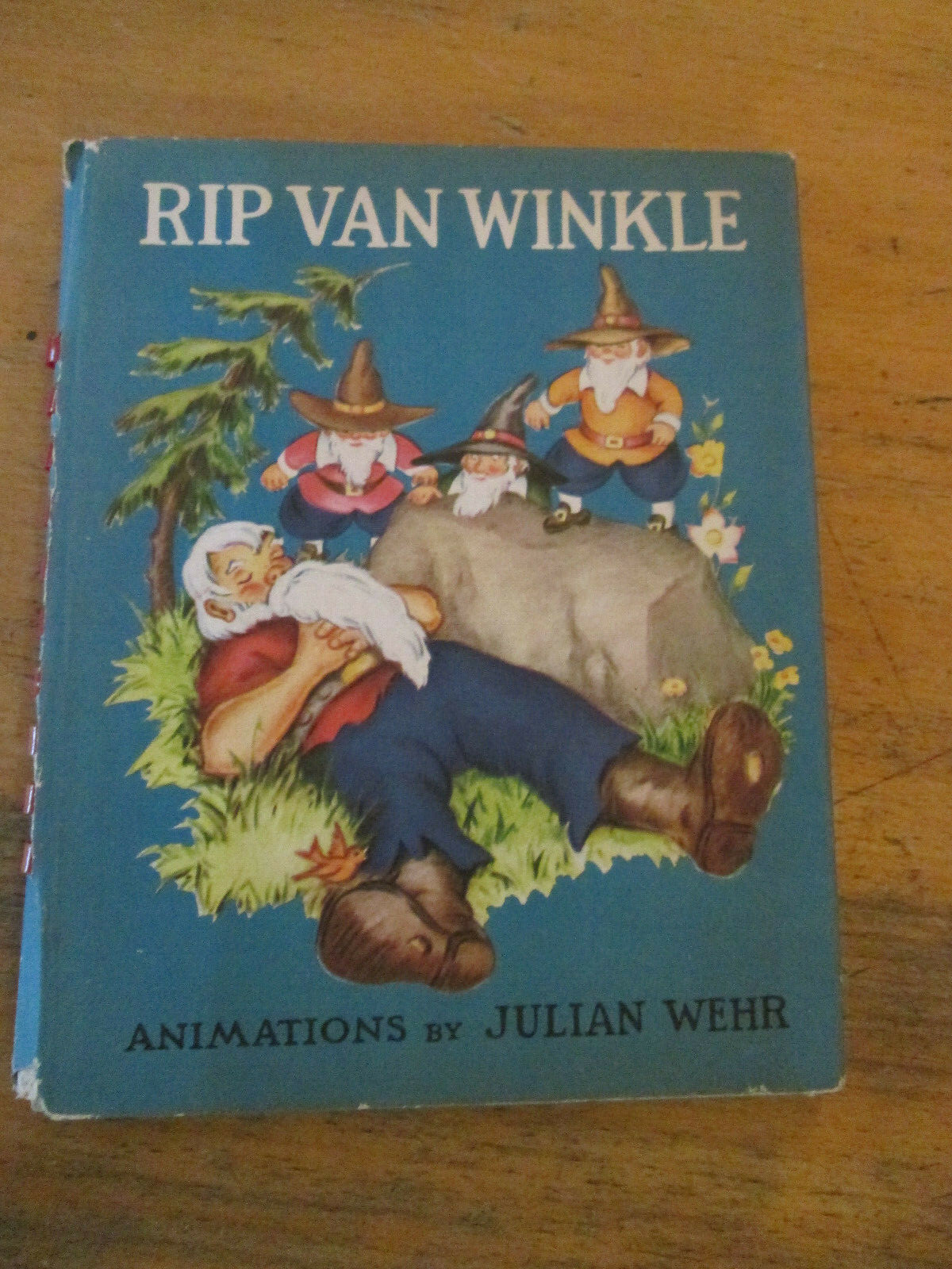 RIP VAN WINKLE Julian Wehr 1945 Animated Book Vintage Illustrated Book