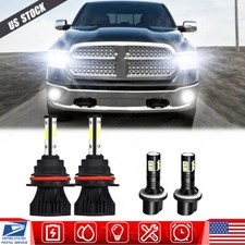 For Dodge Ram 1500 1994-1998 - 4X 6000K 9004 LED Headlight + Fog Light Bulbs 880