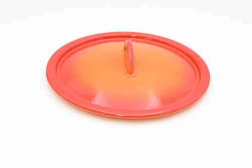 De colección Descoware Hierro Fundido Esmaltado 6.5"- 7.5" Tapa FE 18 Rojo Llama Bélgica - Imagen 2 de 6