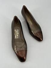 Salvatore Farragamo Italian Leather Vintage 1970s Flats Womens 8B Made In Italy
