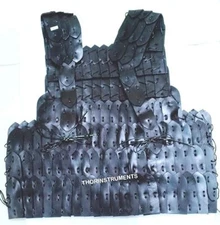 Roman Medieval Armor Leather Padded Jacket Vest Medieval Knight Crusader Black