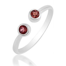 Garnet Engagement Ring, Women's Round Cut Wedding Ring 925 Sterling Silver Ring