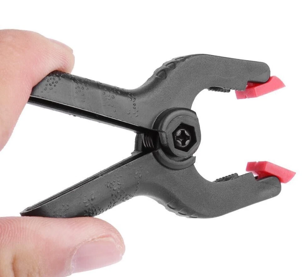 Set Of 2 Durable Heavy Duty 6" Plastic Spring Clamps Tips 2.25" Jaw Opening - Image 3 of 4