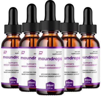 (5 Pack) Moundrops Liquid Drops - Moun drops Weight Management, Healthy Levels 