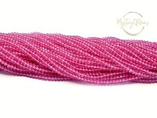 AAA Natural Pink Ruby Micro Faceted Round Shape 2MM 3MM 12" Shiny Gemstone Beads
