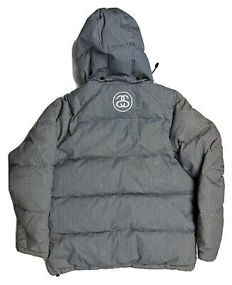 Penfield X Stussy Pin Striped Mens L Puffer Jacket Down Fill Penfield X Stussy Pin Striped Mens L Puffer Jacket Down Fill