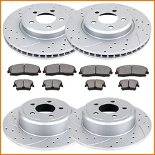 Fit RWD V6 Charger Challenger 300 320mm Front Rear Brake Rotors Ceramic Pads Kit