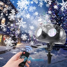 Christmas Snowflake Projector Lights Rotating Dynamic Snowflake Double Head Lamp