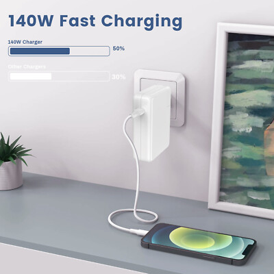 Huachuang USB C 140W Caricatore/adattatore Per Mac Book Pro 16, 15, 14, 13, MacBook Air/Pro, Asus, Samsung, Xiaomi Air E Tutti Gli Altri Dispositivi USB -C,Cavo Da 1,8 M - Foto 9