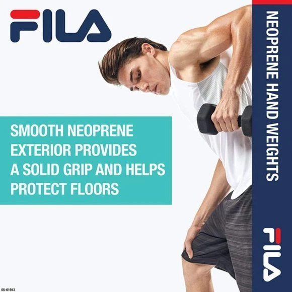 Mancuerna de neopreno Fila, negra - 10 libras, paquete de 2 nuevas con etiquetas Foto 3 de 4