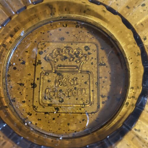 Vintage Best Western Square Amber Glass Ashtray ROUND Hotel Advertising Lot 2 - Picture 3 of 4