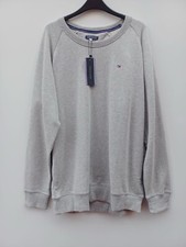 Image of Tommy Hilfiger Men's Flag Logo Grey Marl Sweatshirt Size XL Bnwt
