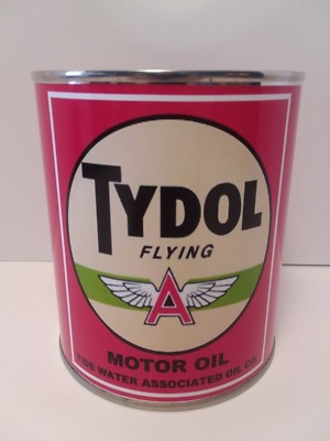 Vintage Tydol Motor Oil Can 1 qt- ( Re-pop Collectible ) Flying A