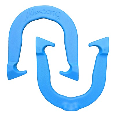 Mustang Pro Professional Pitching Horseshoes- Blue, One Pair, Made in USA