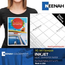 Neenah 3G Jet Opaque Dark Transfer Paper 11  x 17" 100 Sheets  1