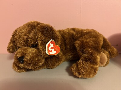 TY CLASSIC PLUSH - DOBBS the DOG - Tysilk Soft 14  Light Brown