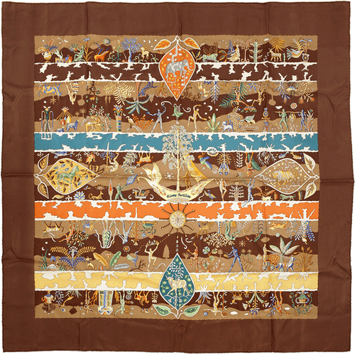 Hermes Scarf RIVES FERTILES 90cm Silk Carre Foulard CHRISTINE HENRY - Picture 1 of 9